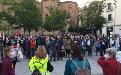Una imatge de la mobilització d'aquesta tarda | Ràdio Sabadell